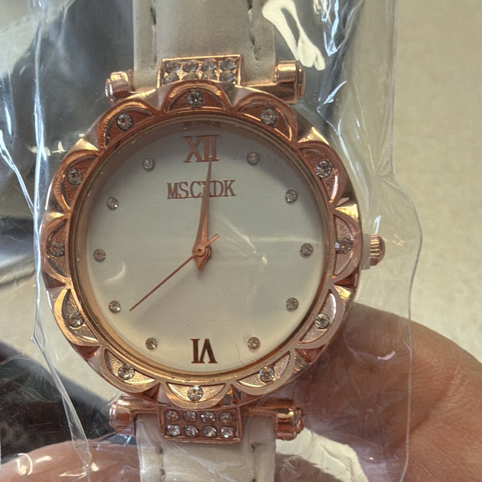 MSCXDK Women’s Quartz Analog Wristwatch Lot of 3 Rose Gold w/ Faux Leather