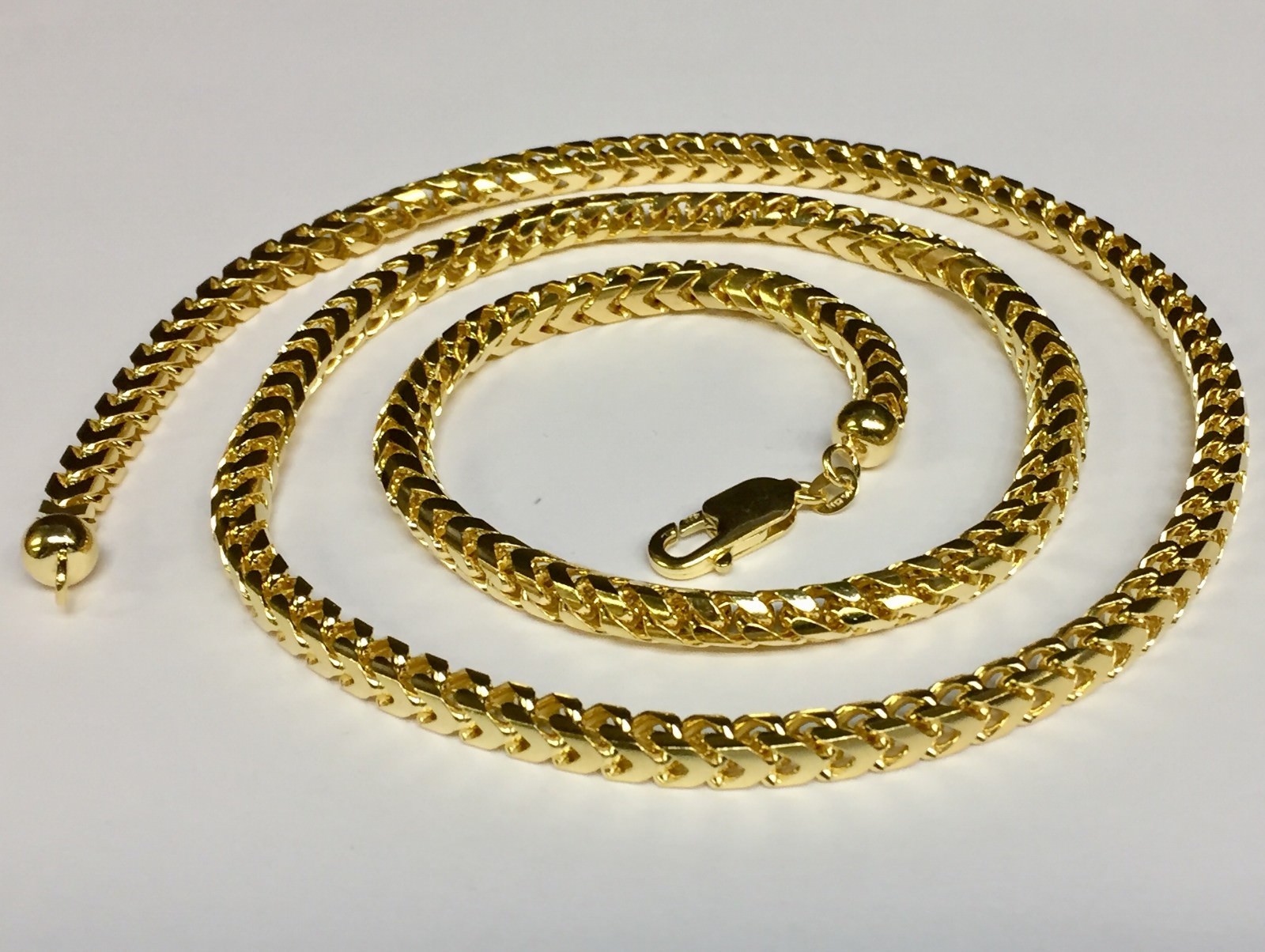 14k Yellow Gold 18″ Mens Solid Franco Link 4.7mm 63 Grams Pendant Chain Necklace