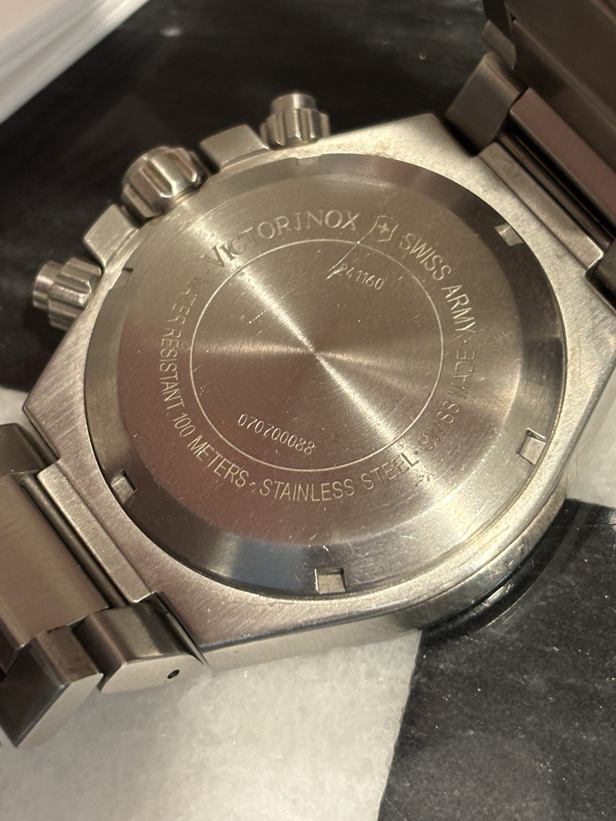 Victorinox 241160 Convoy Chrono Red SS Bracelet All Links Box And Manual