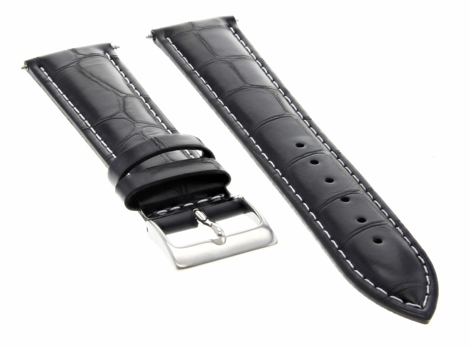 17-18-19-20-21-22-23-24MM LEATHER WATCH BAND STRAP FOR CARTIER TANK WHITE STITCH