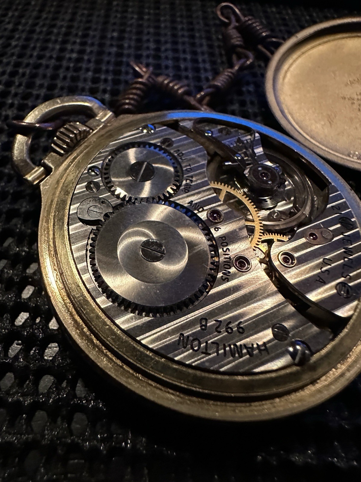 ANTIQUE 16S HAMILTON RAILWAY 992B POCKET WATCH – 21 JEWELS – 6 POSITION WORKING