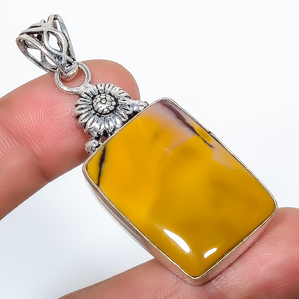 Gift For Her 925 Sterling Silver Obsidian Gemstone Jewelry Pendant
