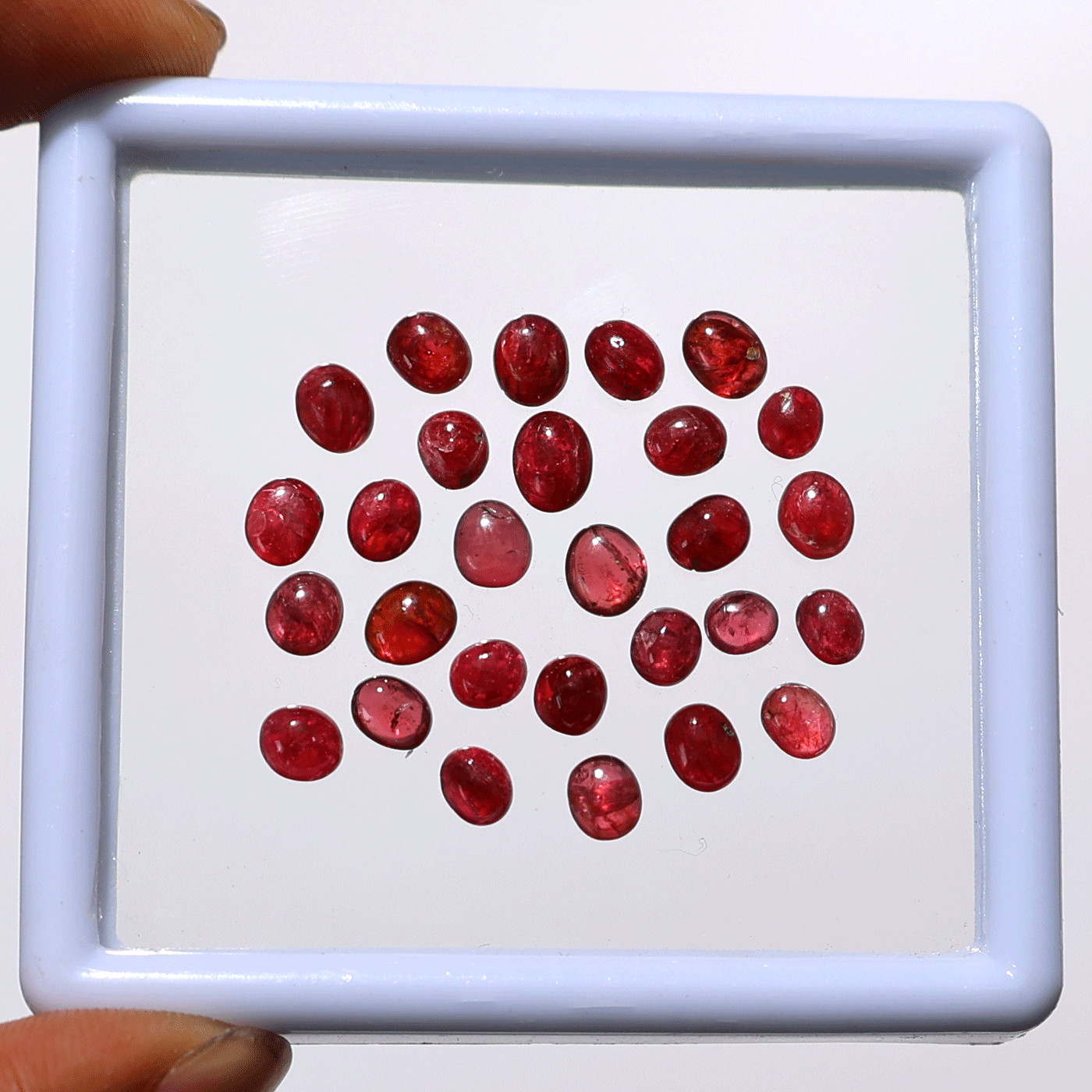 28 PC Natural Red Spinel Untreated 4.5mm-6mm High Quality Cabochon Gemstones Lot
