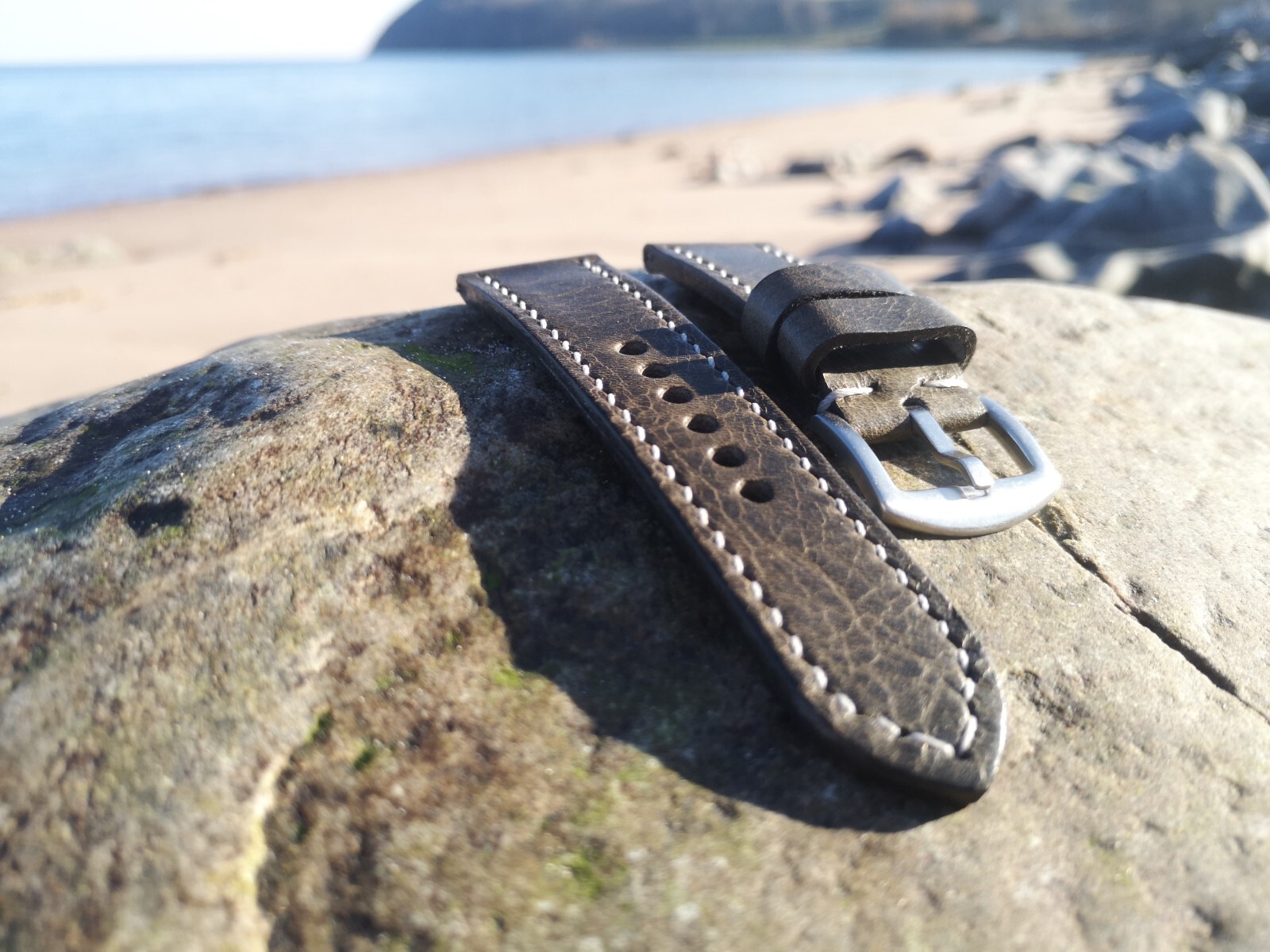 Grey (Elephant) Italian Leather Watch Strap: 18 to 24 mm: Handmade in the UK