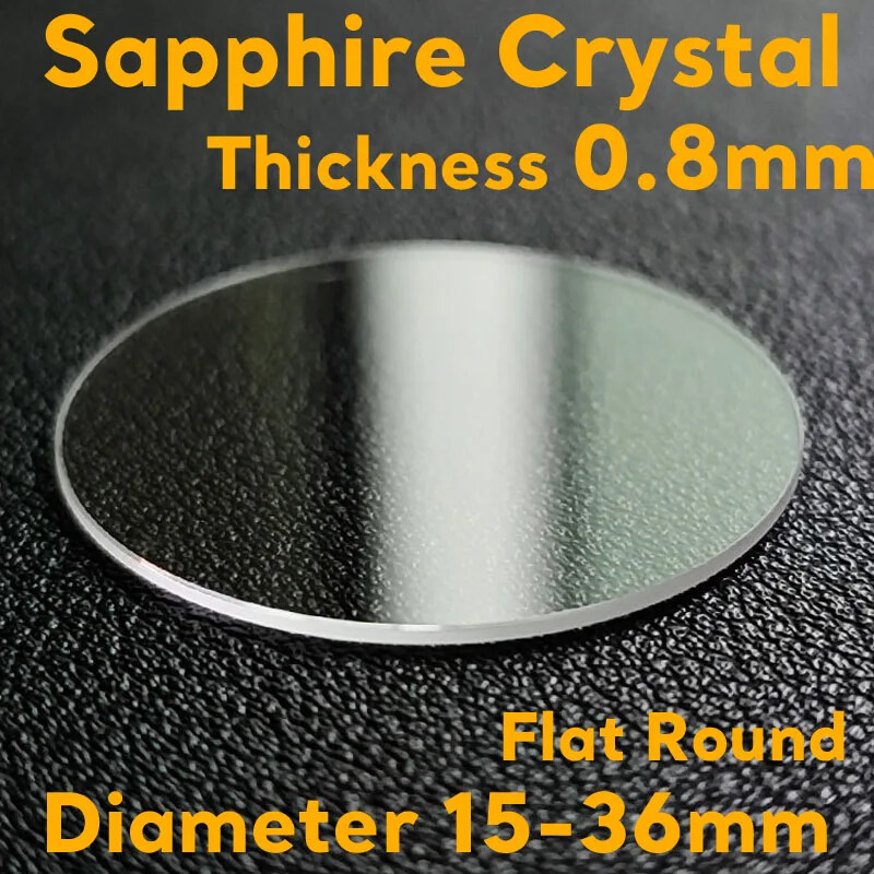 Flat Round 0.8mm Sapphire Watch Glass 15-36mm Mechanical Watch Crystal Lens Tool