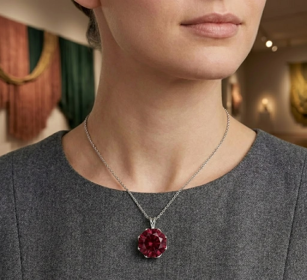 Lovely 20.00 Ct Certified Red Diamond Pendant, Tariffs FREE & matching Studs