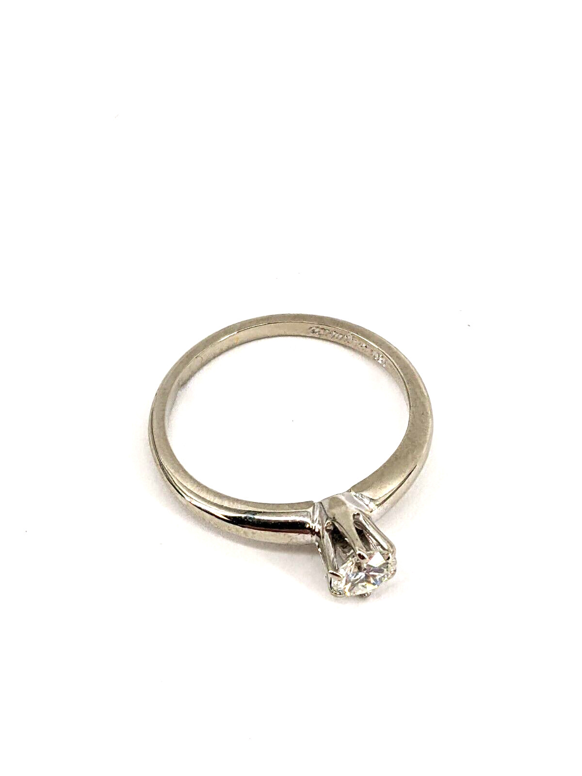 18KT White Gold 2.19g Single Diamond Ring Size 5, 0.27cttw Approx.