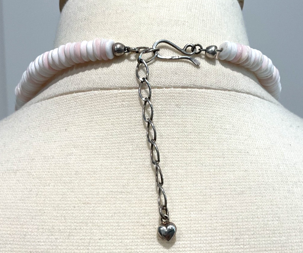 Jay King DTR Sterling Silver Queen Pink Conch Shell Graduated Bead Necklace