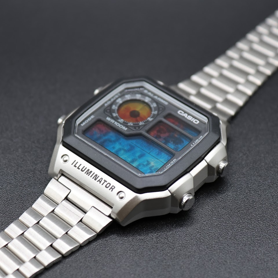 Ice & Fire | CASIO AE-1200WHD Royale | Stainless Steel Watch Band| Mod 🧊🔥
