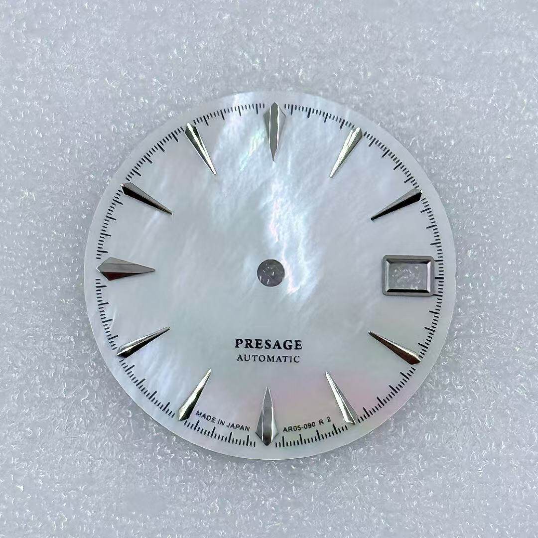 28.5mm Mother of Pearl Flame Fusion Watch Dial Fits NH35 NH36 Movements
