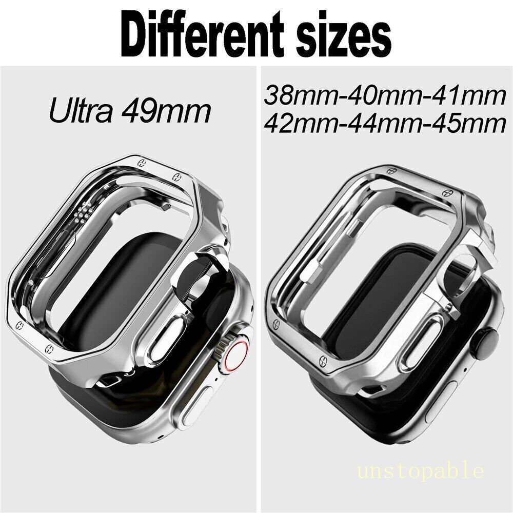 Stainless Steel Strap Band+TPU Cover Case For Apple Watch Ultra 2 49 9 8 7 6 5 4