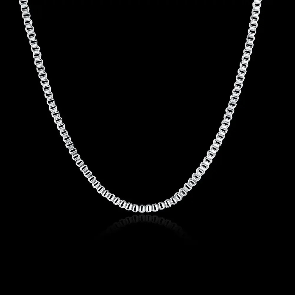925 Sterling Silver Necklace 16/18/20/22/24 inches fine 1.5MM Box chain free USA
