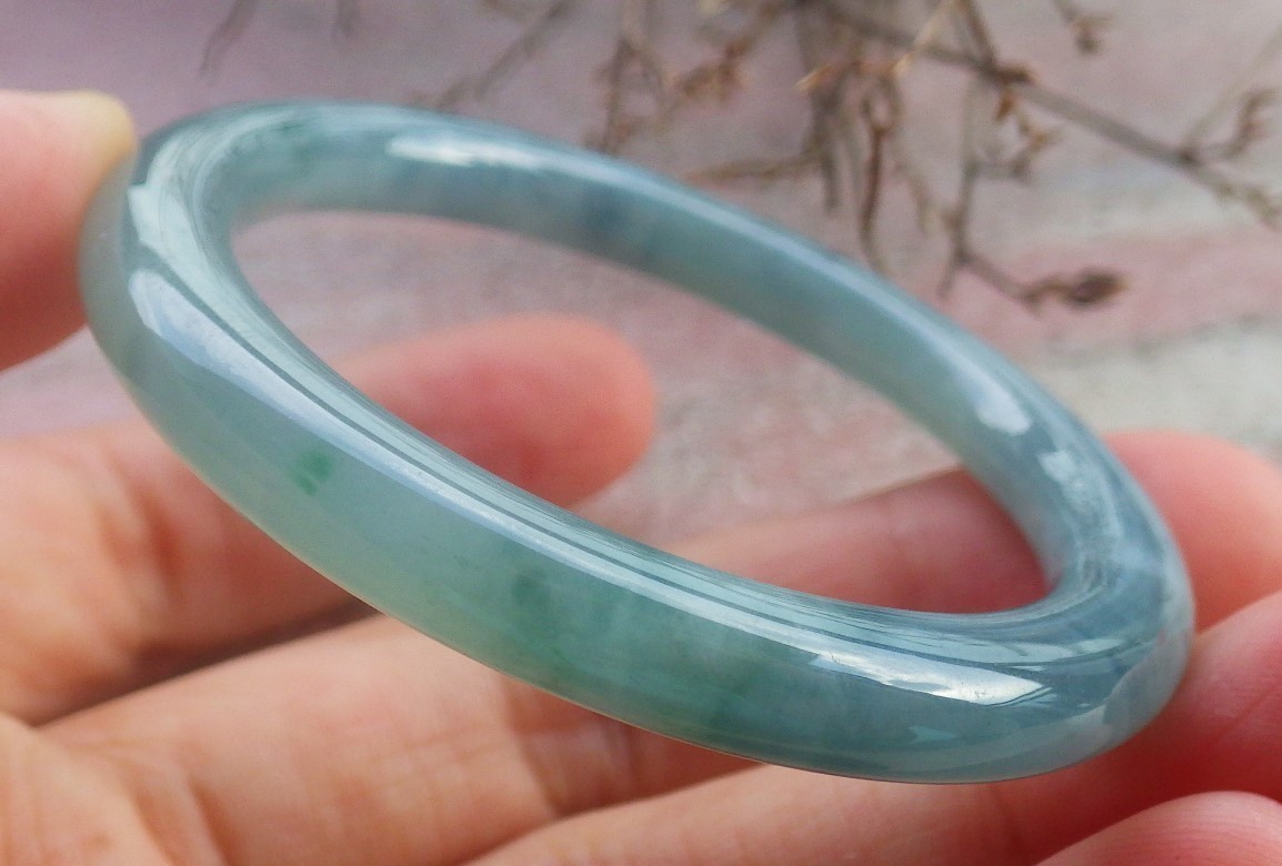 Video Certified Green A JADE Jadeite Baby Circle Bangle Bracelet 43mm 709583 AS