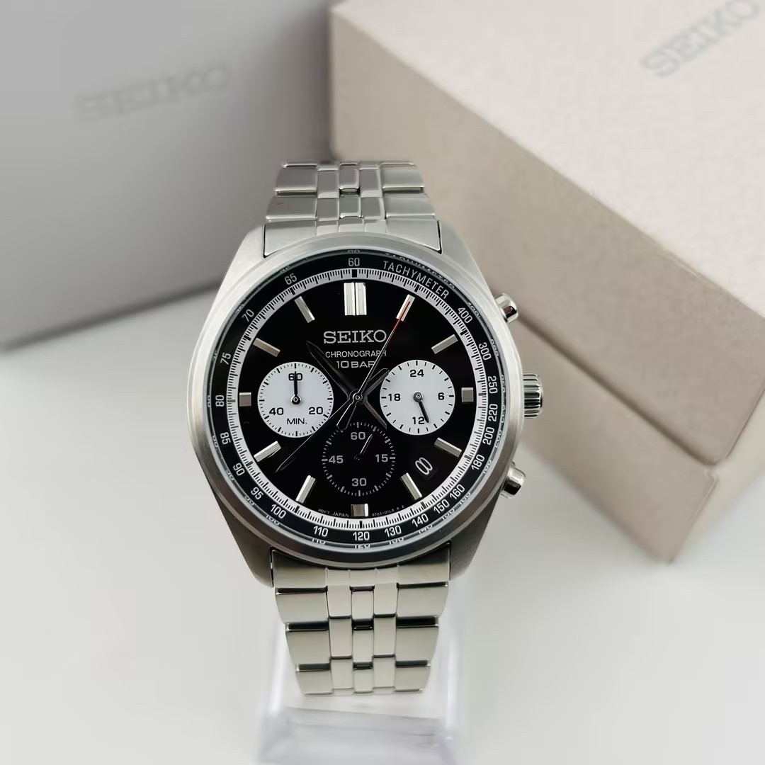 Seiko SSB429 Essentials Black Dial Stainless Steel Men’s Quartz Watch 41.5MM