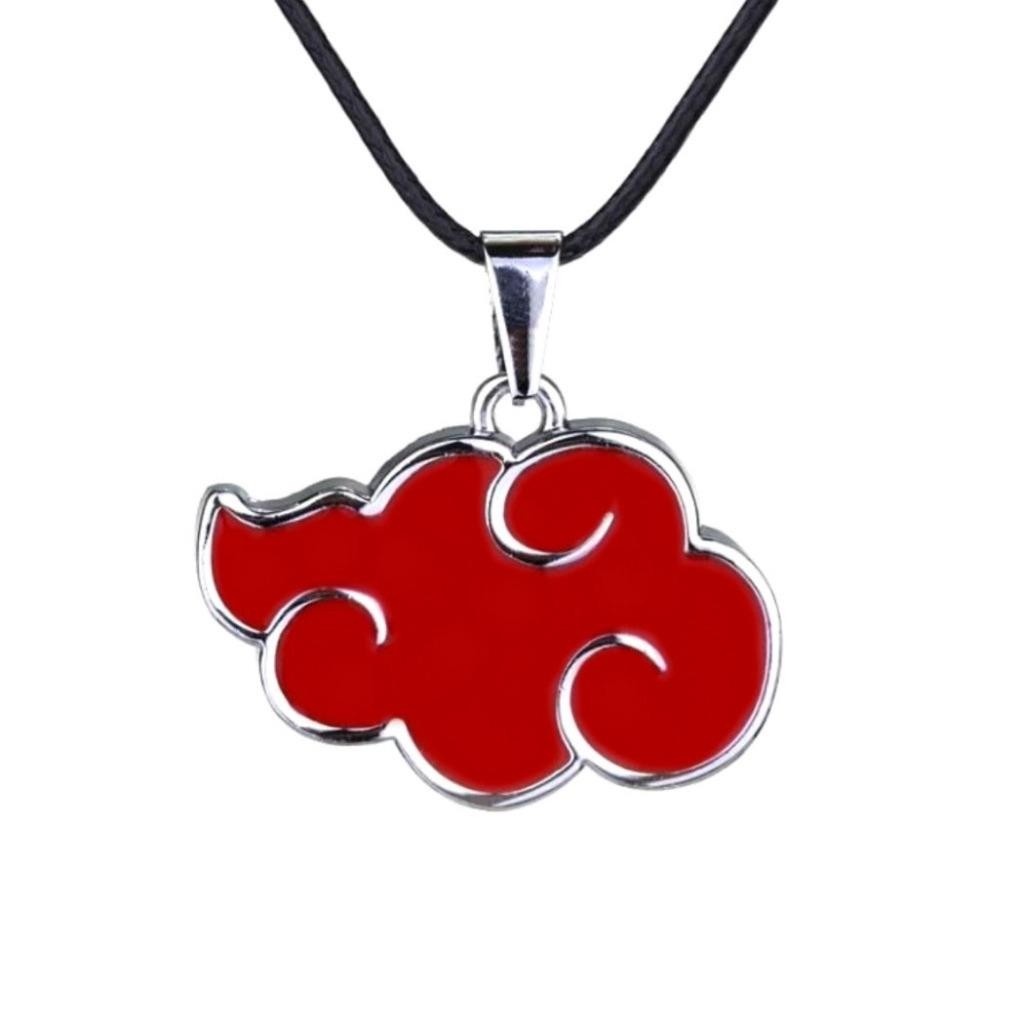NARUTO AKATSUKI NECKLACE 1.4″ Pendant Red Cloud Manga Anime Fan Cosplay
