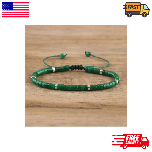 Green Nephrite Jade 4mm Bead Healing Protection Lucky Crystal Women Men Bracelet