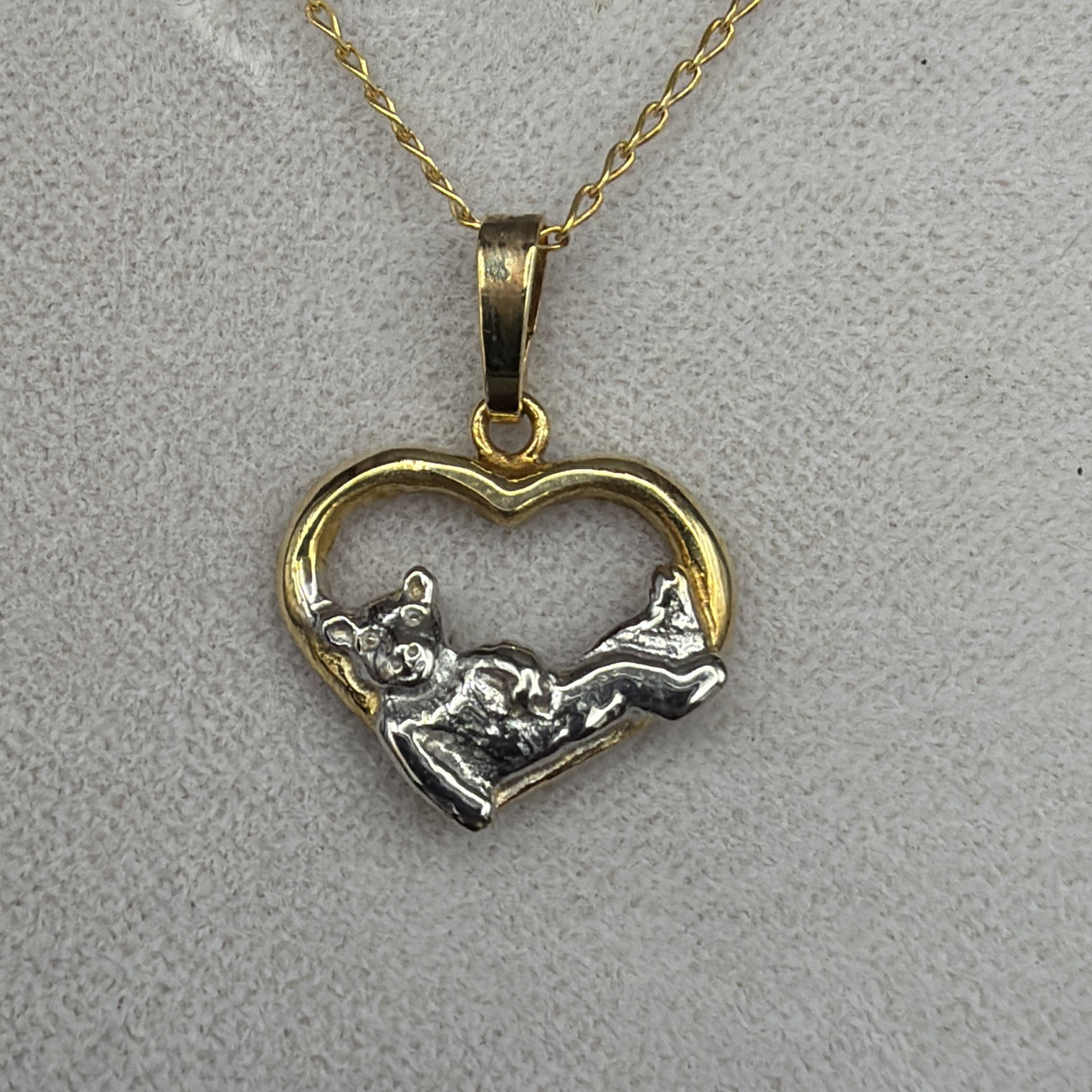 9ct Gold Teddy Heart Pendant