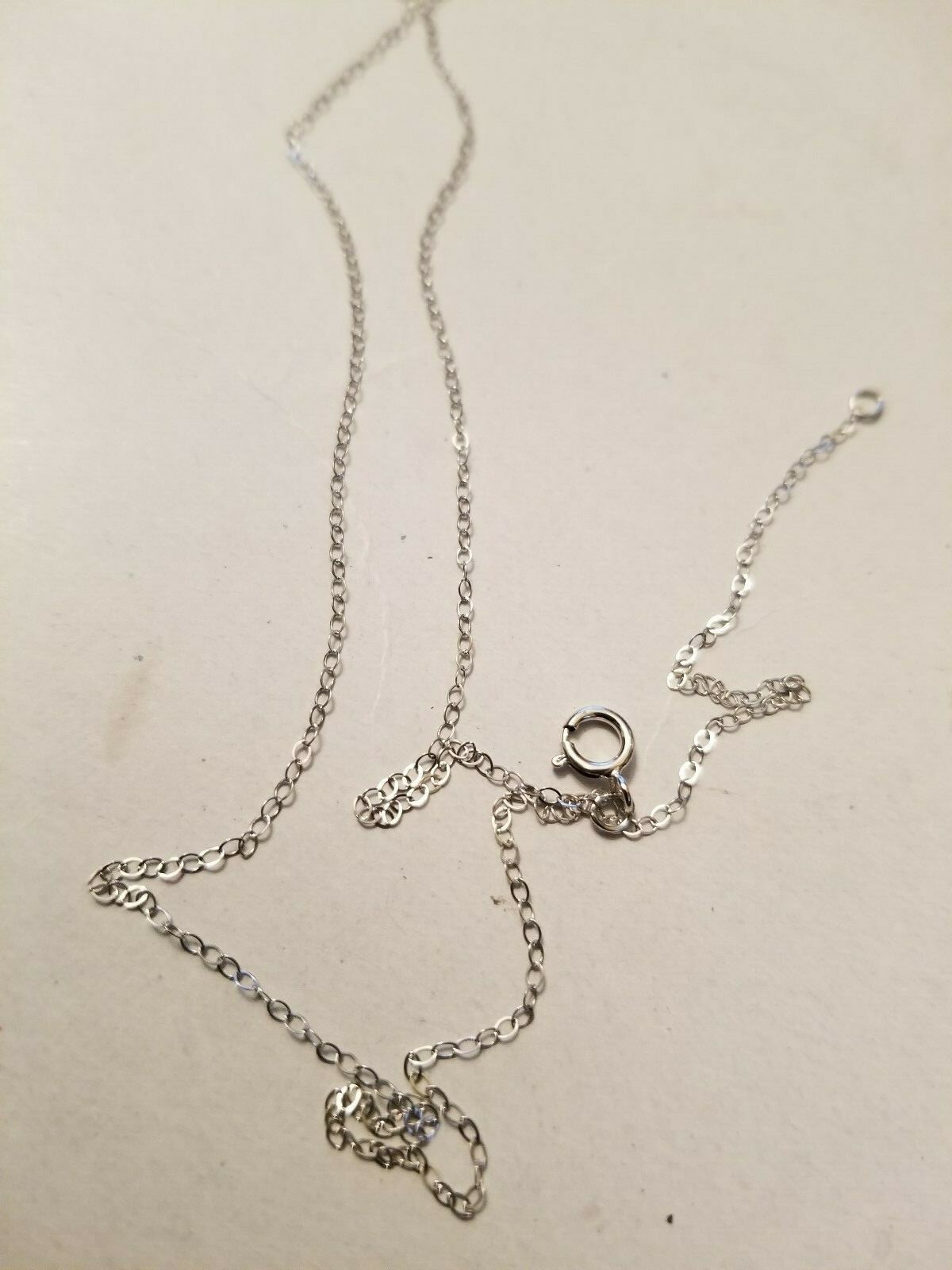 18 INCHES 1MM 10KT SOLID WHITE GOLD CABLE NECKLACE