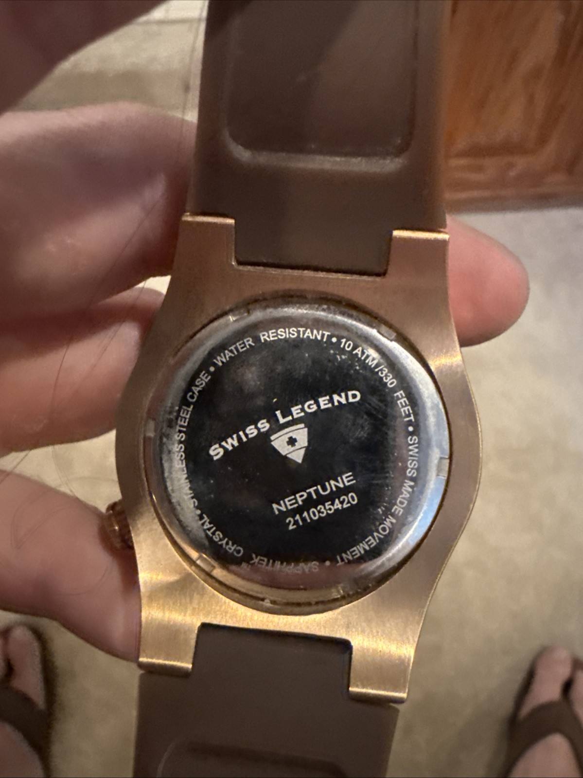 Swiss Legend Neptune Men’s Watch 330 Feet. Untested Crystal has A Cracks