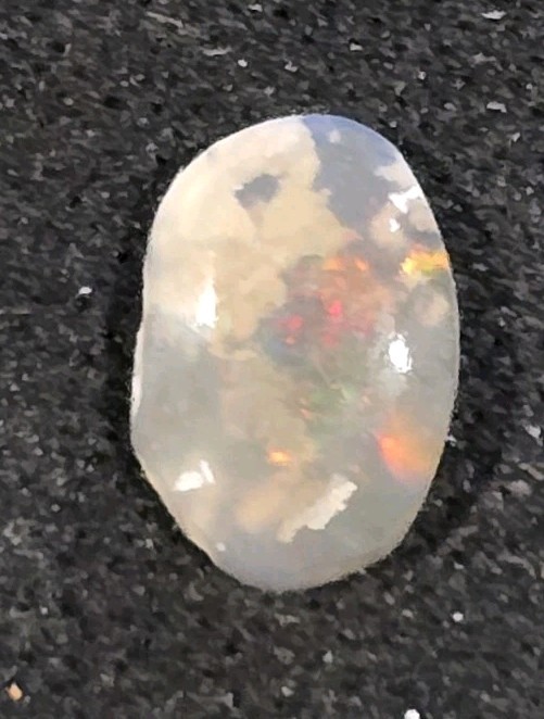 0.71 ct Natural Lightning Ridge Crystal Opal Freeform Red Orange Fire Flash Gem