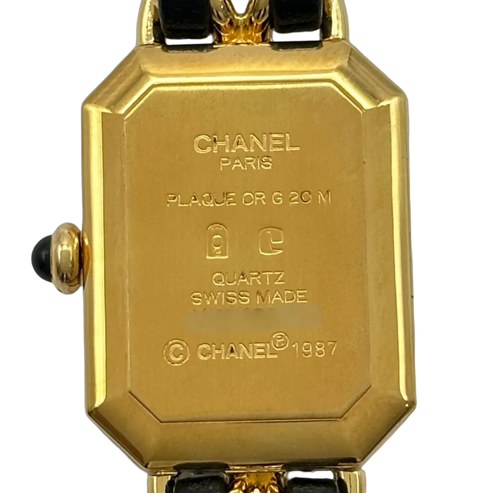 Chanel Première M H0001 20mm Gold Black Dial Quartz Watch OKW2255