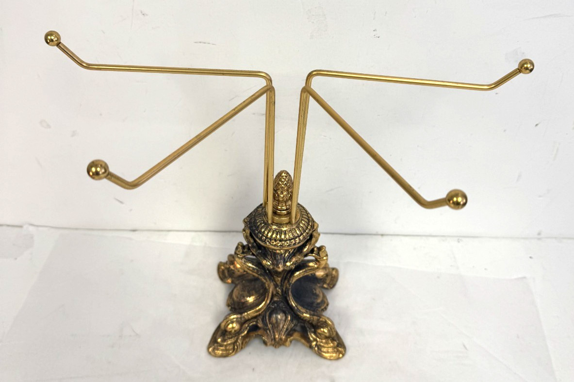 Hollywood Regency? Gold Jewelry Display Towel Hanger VTG 11″H x 12″W Koi fish