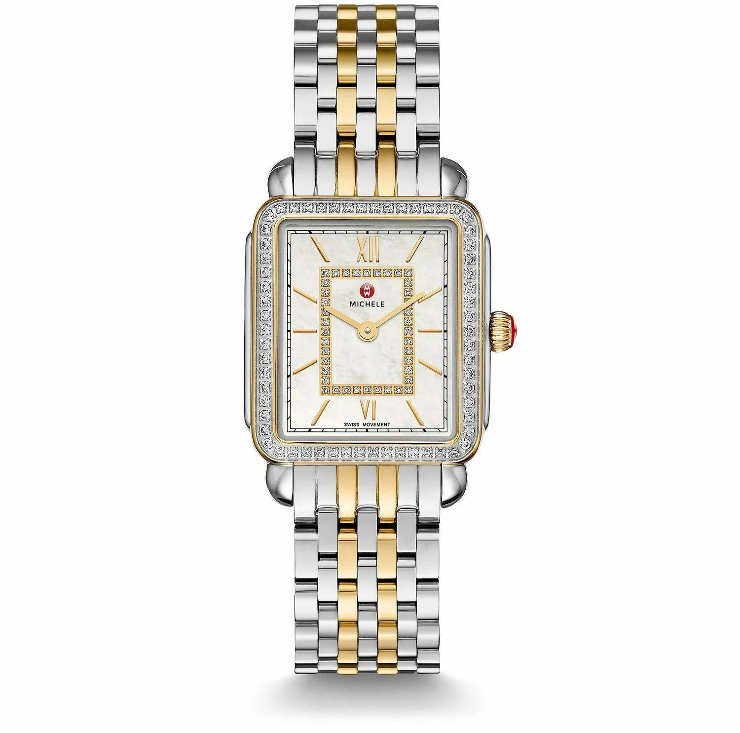 New Michele Deco II Mid Diamond Two Tone Steel Ladies Watch (MWW06I000004)