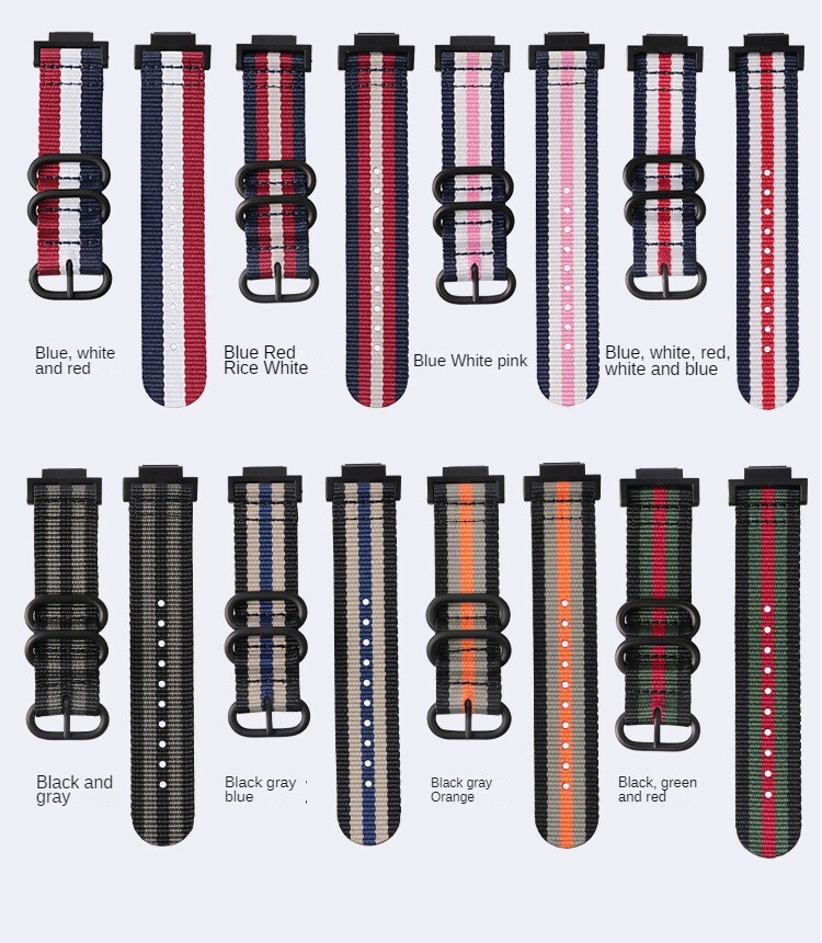For Casio G-SHOCK Nylon Canvas Silicone sports Watch Band Strap Connector 16mm