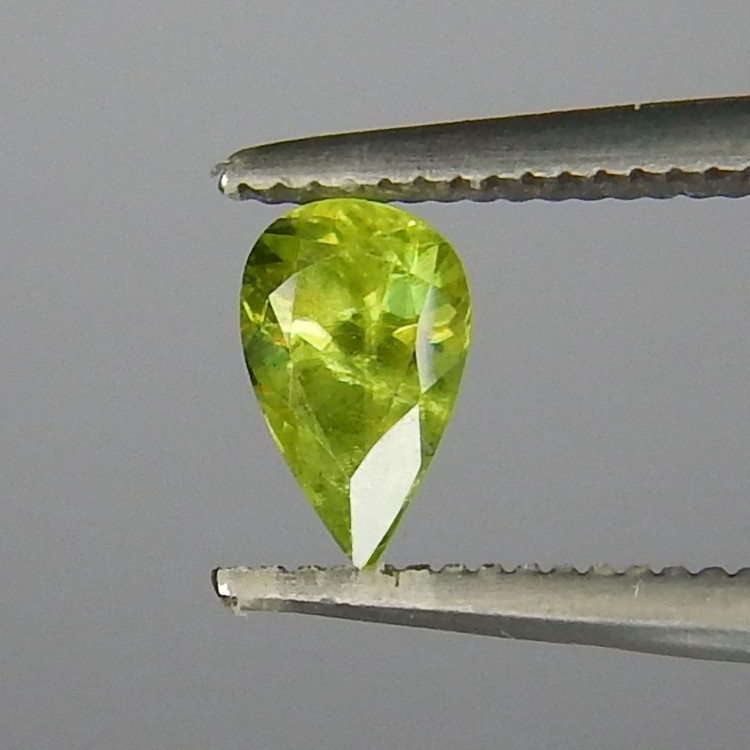 Green Sphene Pleochroic Flash Natural Earth Mined Unheated 7x4mm Faceted Pear