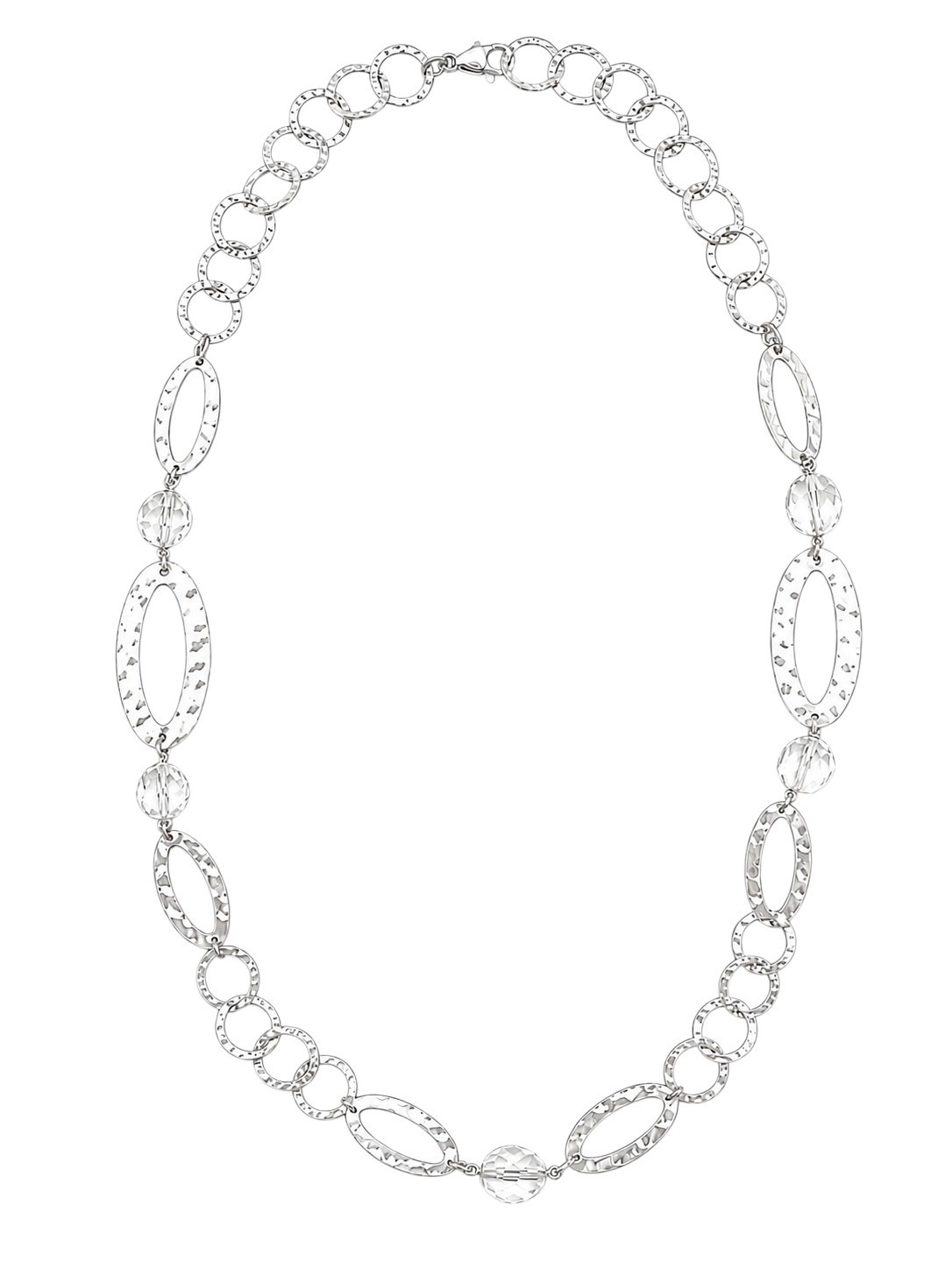 Milor Sterling Silver 925 Necklace with Rock Crystal – Made in Italy 1990s