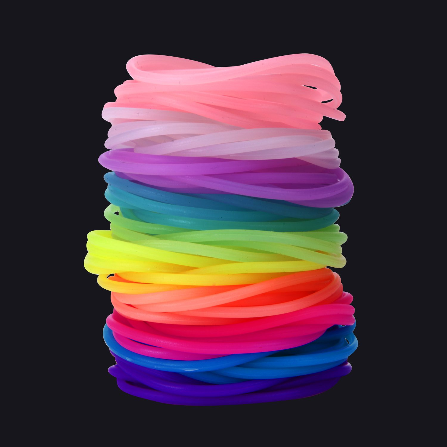 120 Pieces Silicone Jelly Bracelets Glow Neon 80s Rubber Bracelets Gel Gummy …