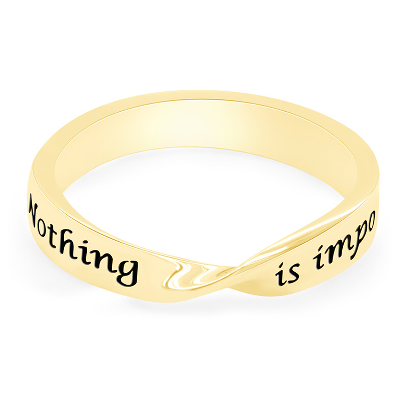 “Nothing is Impossible” Twist Ring in 14k Yellow Gold Plated Sterling Silver