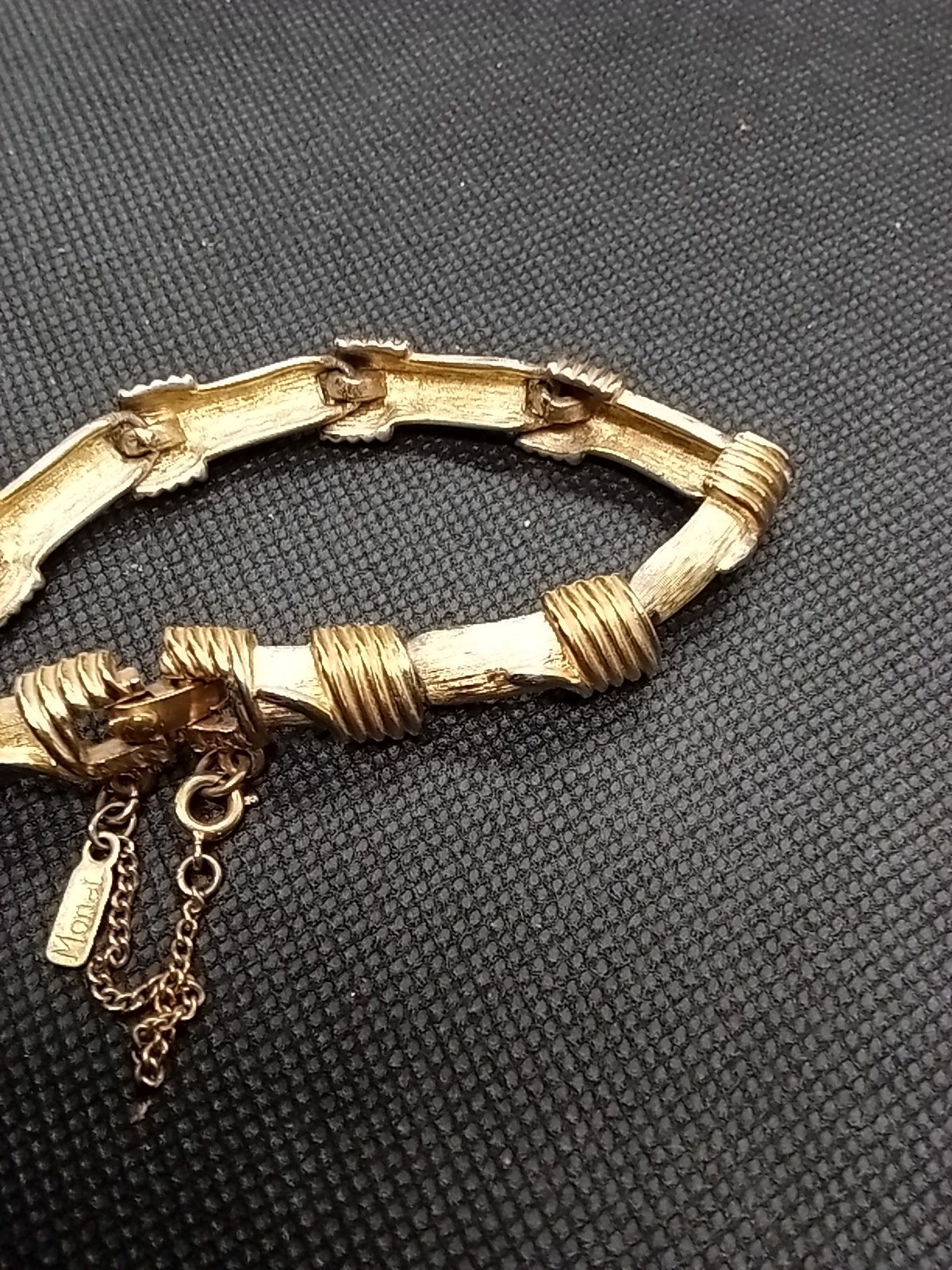 Monet Goldtone Bracelet with Security Safety Chain Good Quality