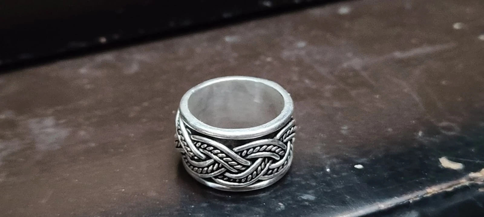 Solid 925 Sterling Silver Wide Rope Spinner Ring Handmade Ring For Men & Women