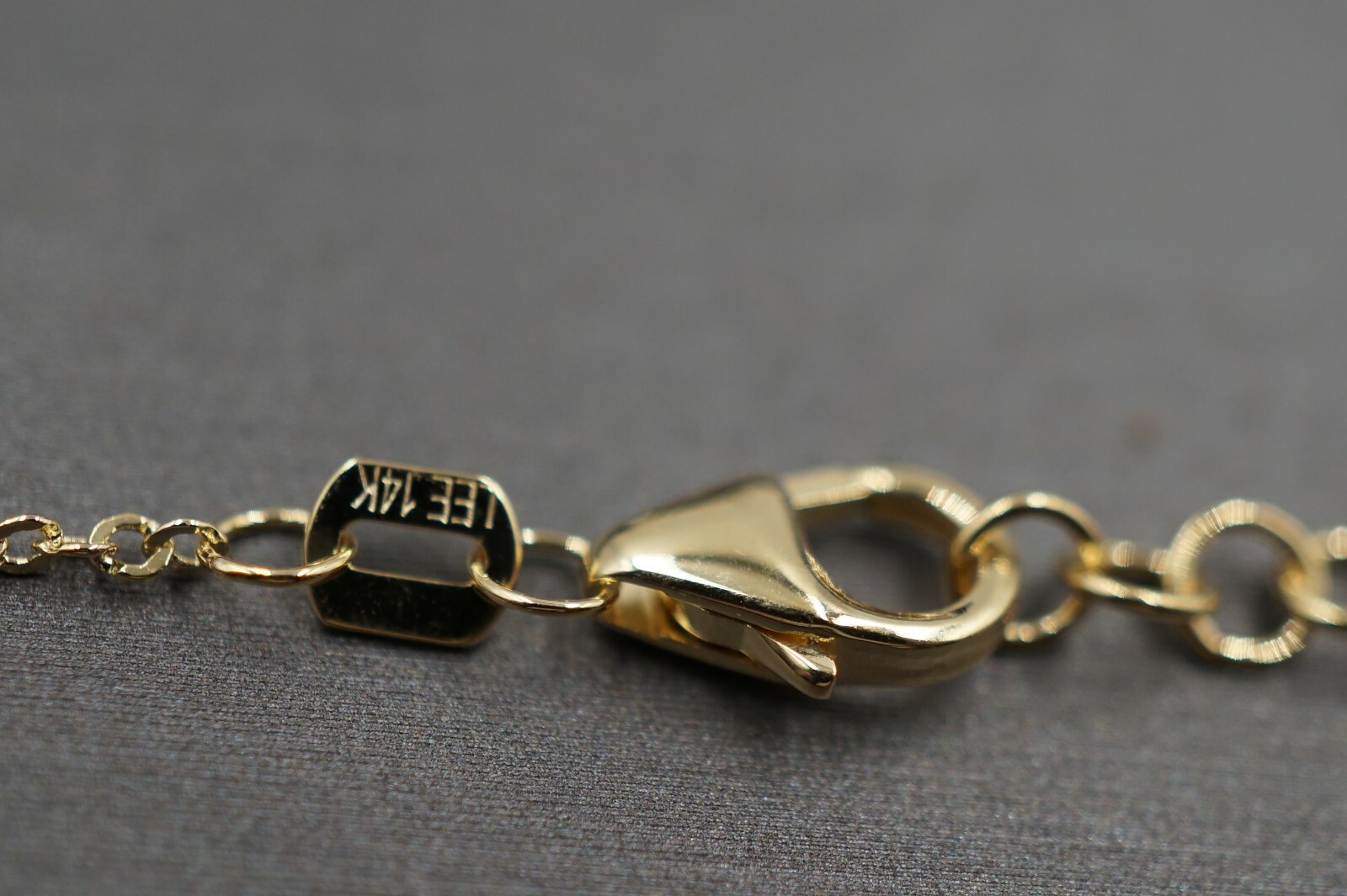 14K Yellow Gold Hollow Diamond Cut Two Tone Infinity Charm Pendant Necklace.17+1