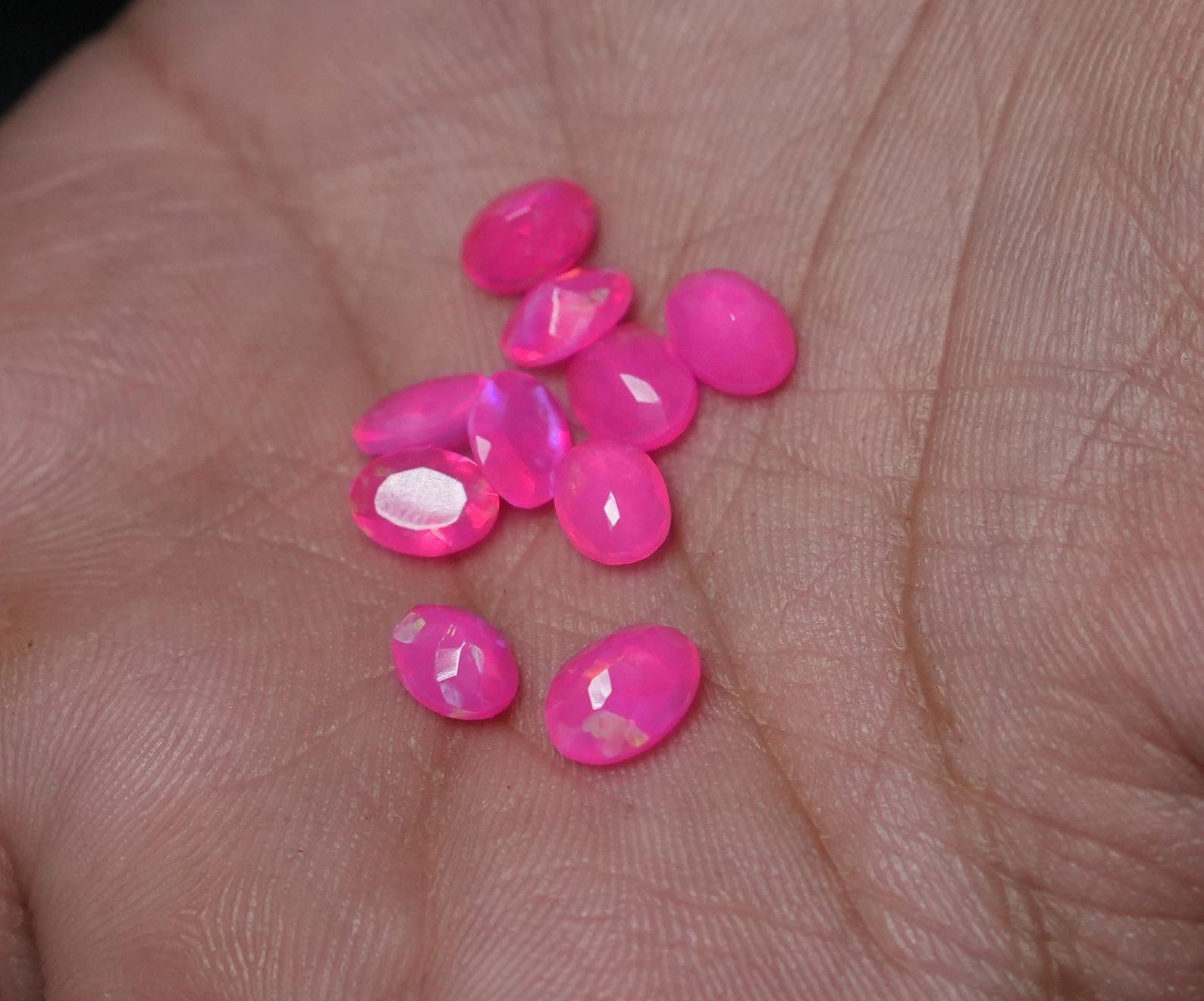 Natural Pink Ethopian Opal Oval Faceted Cut 3x5mm To 8x10mm Loose Gemstone