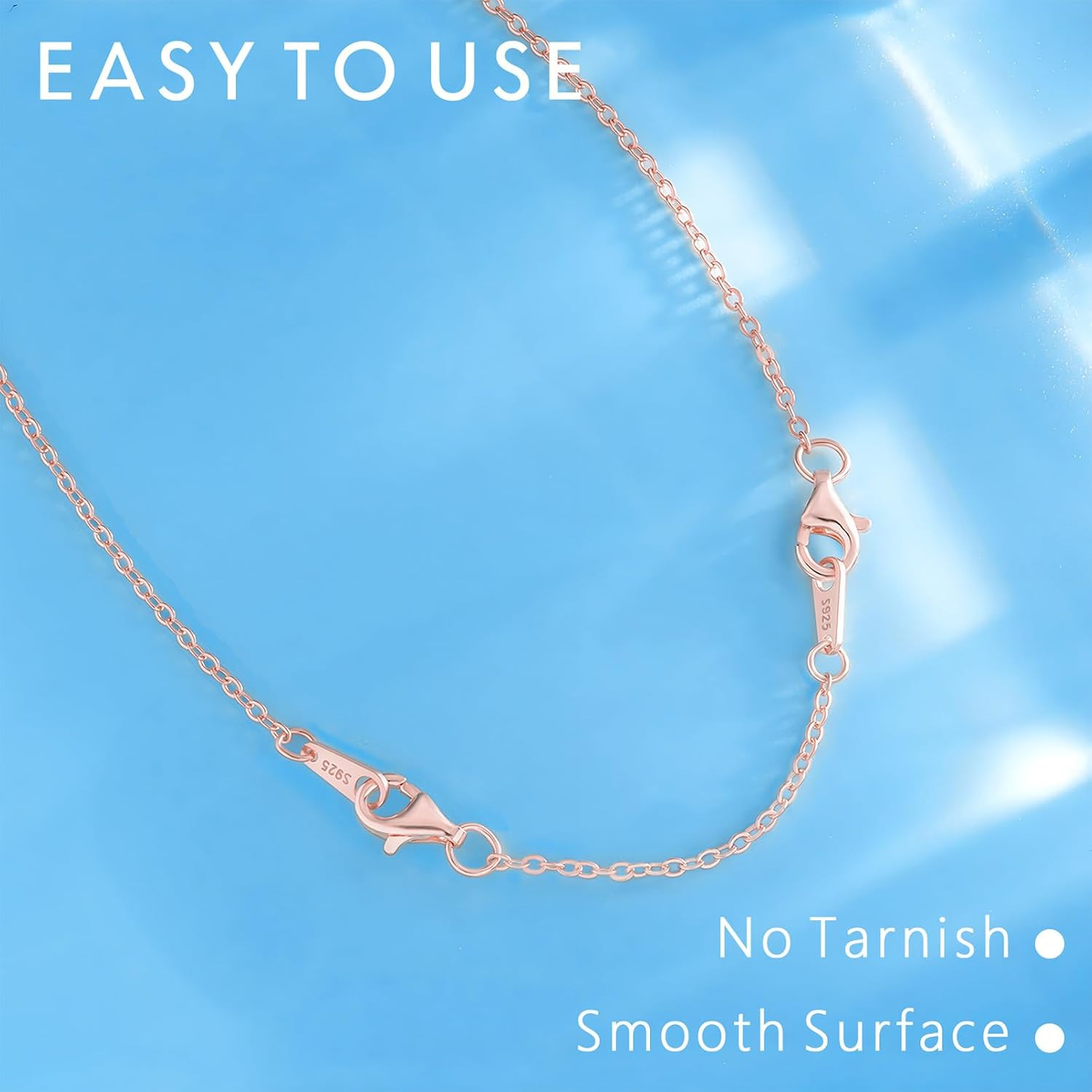 Rose Gold Necklace Extender for Women, Bracelet Anklets, 3+4 Inch | 925 Sterling