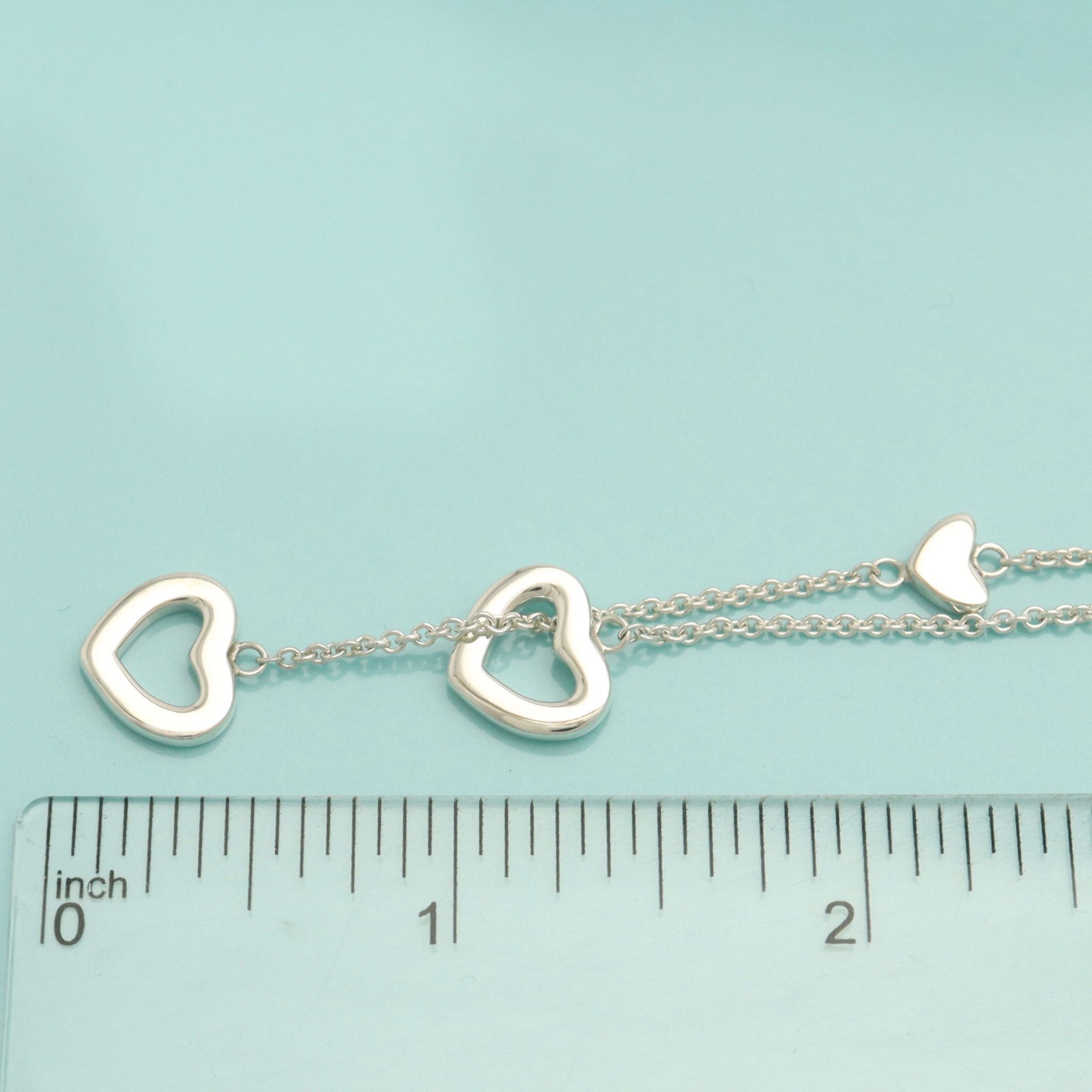 Tiffany & Co. Heart Link Lariat Pendant Necklace 19.6″ Sterling Silver 925