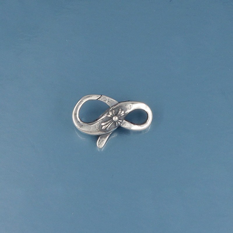 Antiqued Sterling Silver Cross Lobster Claw Clasp Connector 13.9mm #44102