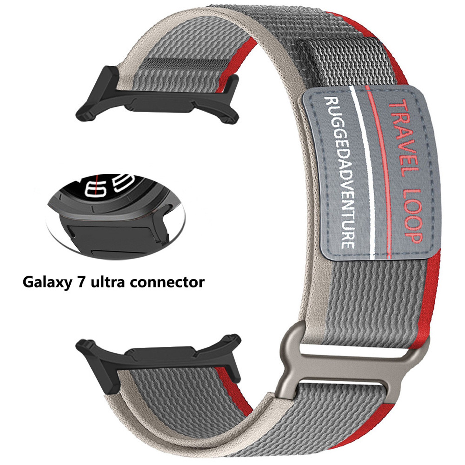 Fr Samsung Galaxy Watch Ultra 2025/Ultra 47mm Band Rugged Nylon Strap Woven Loop