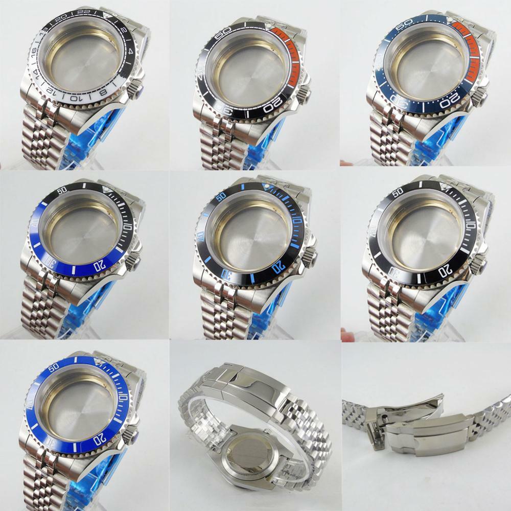 Sapphire Watch Case For NH35 ETA2824 PT5000 DG2813 Miyota8215 40mm Jubilee Strap