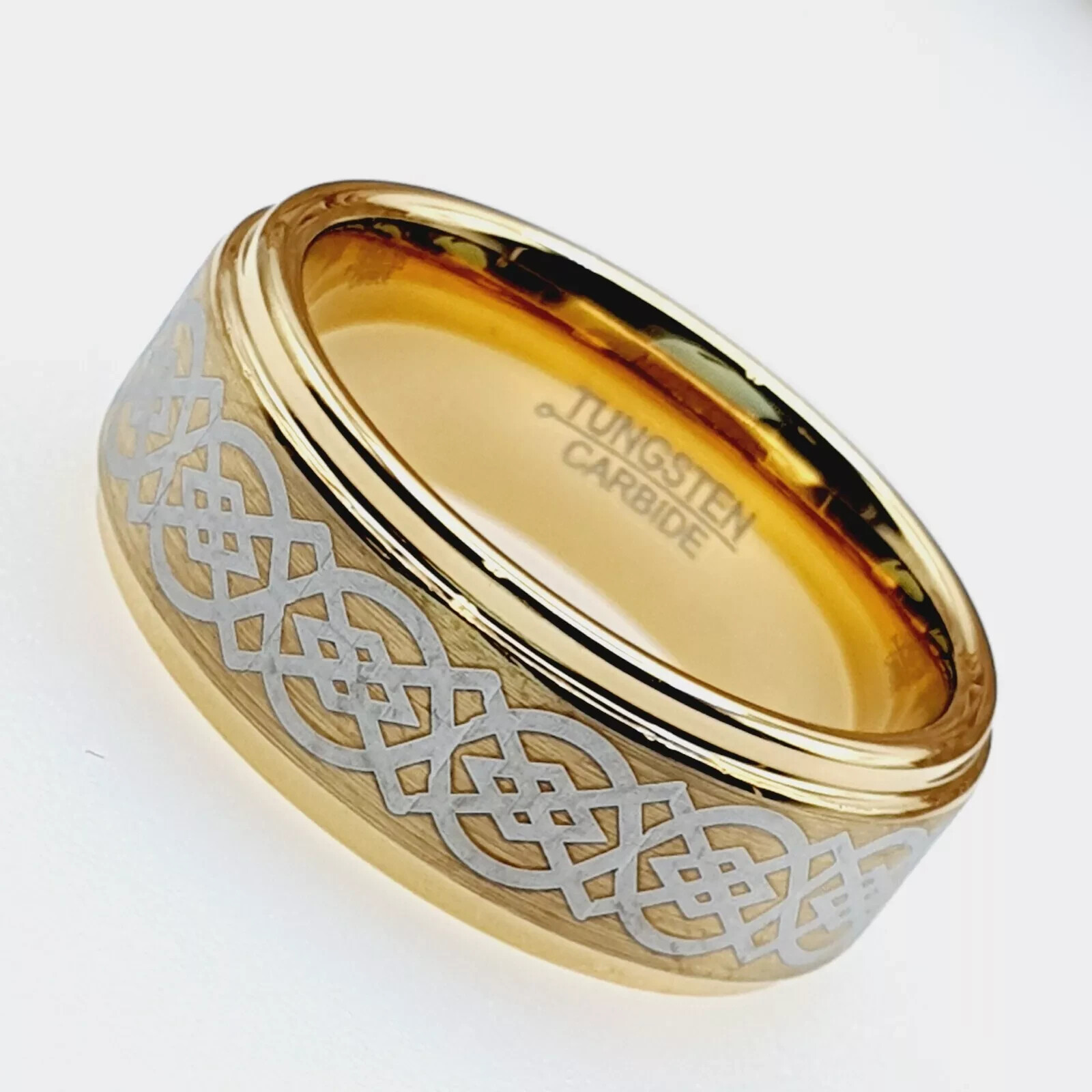 Elegant Gold Tungsten Celtic Knot Band | Couple’s Anniversary & Promise Ring