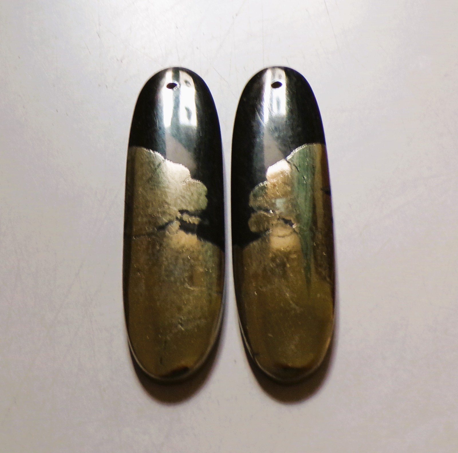 71.55 Cts Natural Apache Gold Drilled Cabochon Match Pair Gemstone 45.4X13MM 34