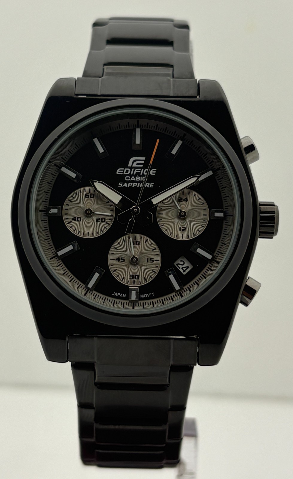 Working Casio Edifice Chronograph Date Quartz Black Dial Men’s Wristwatch