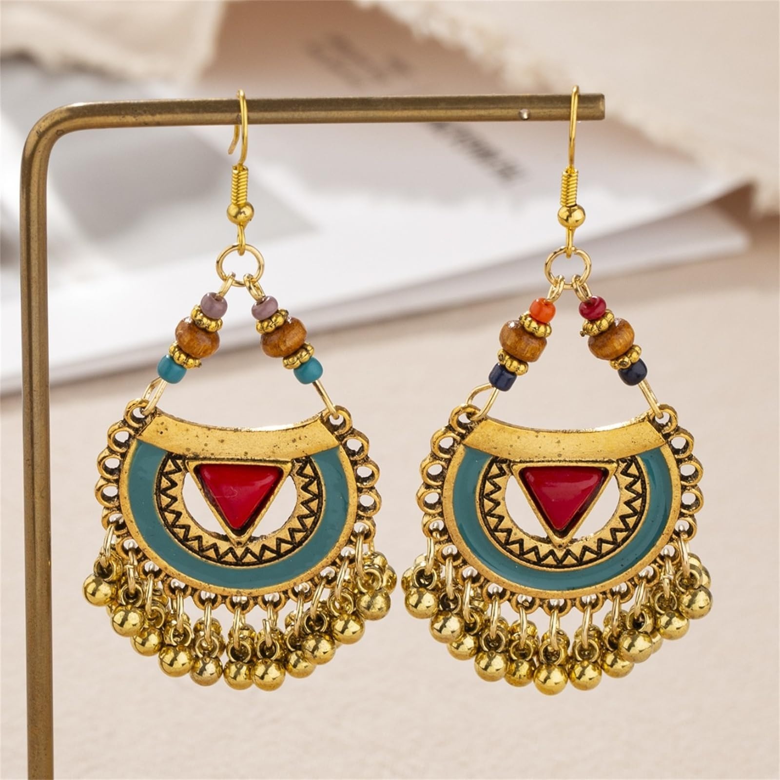 Boho Beaded Tassel Dangle Earrings for Women Ethnic Jewelry