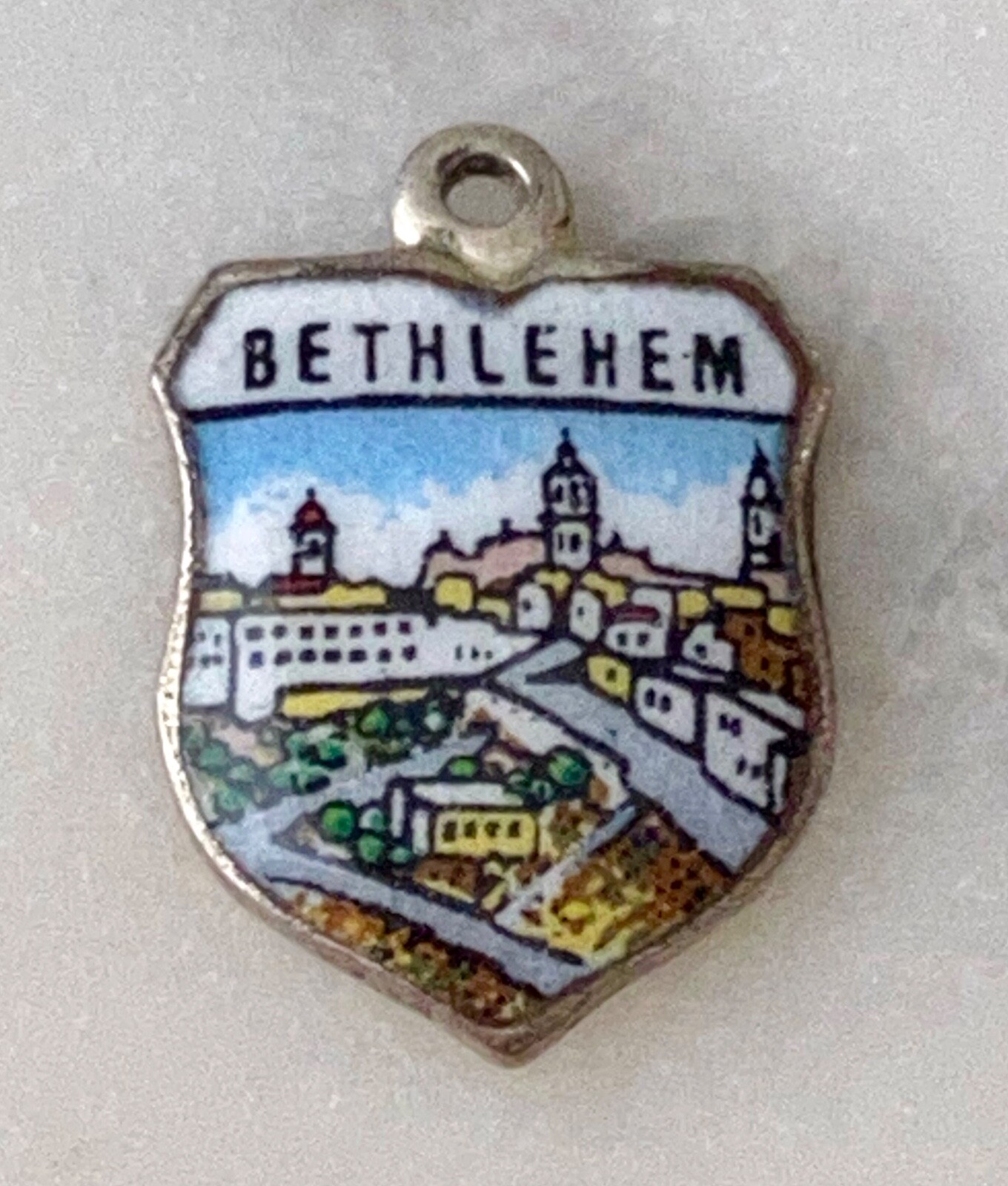 Vintage Sterling Silver & Brass World Travel & Map & Shield Charms CHOICE