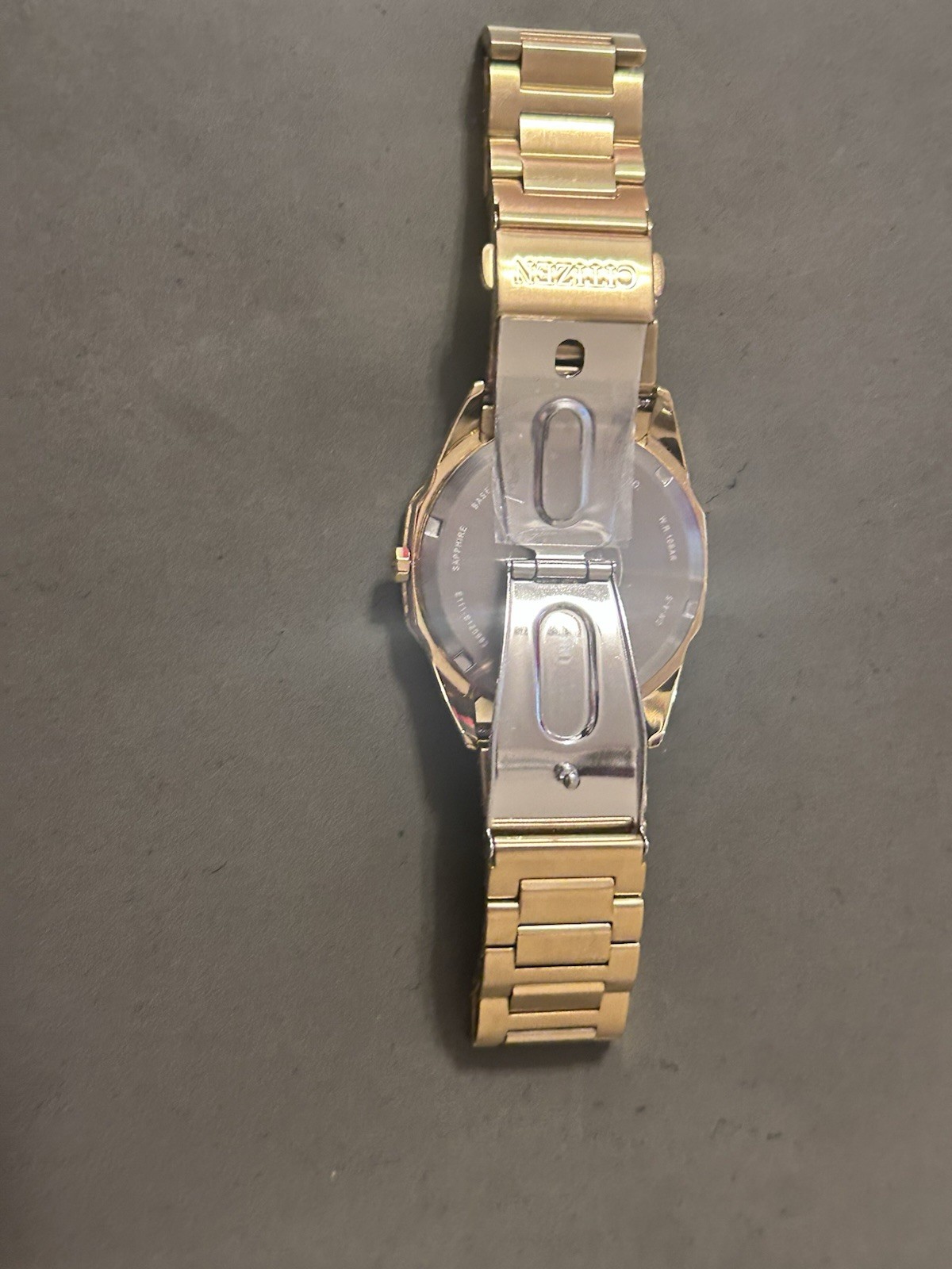 Citizen Eco-Drive Gold Tone Men’s Watch Sapphire Crystal Date E111 Working