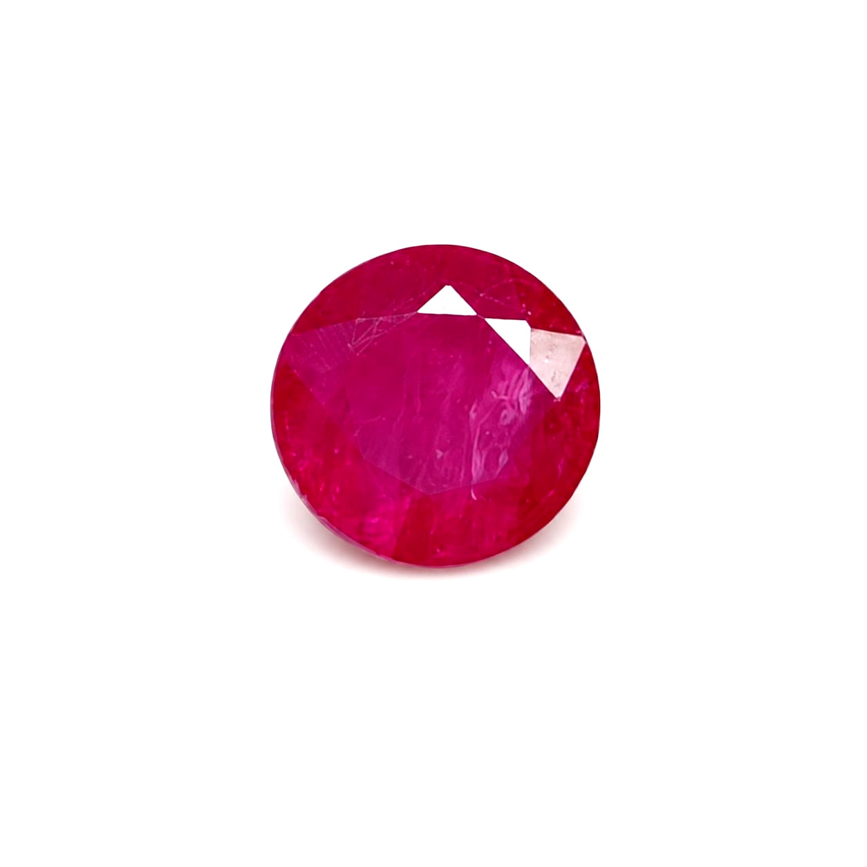1.26 cts Natural ruby reddidh round heated Certified Loose Gemston