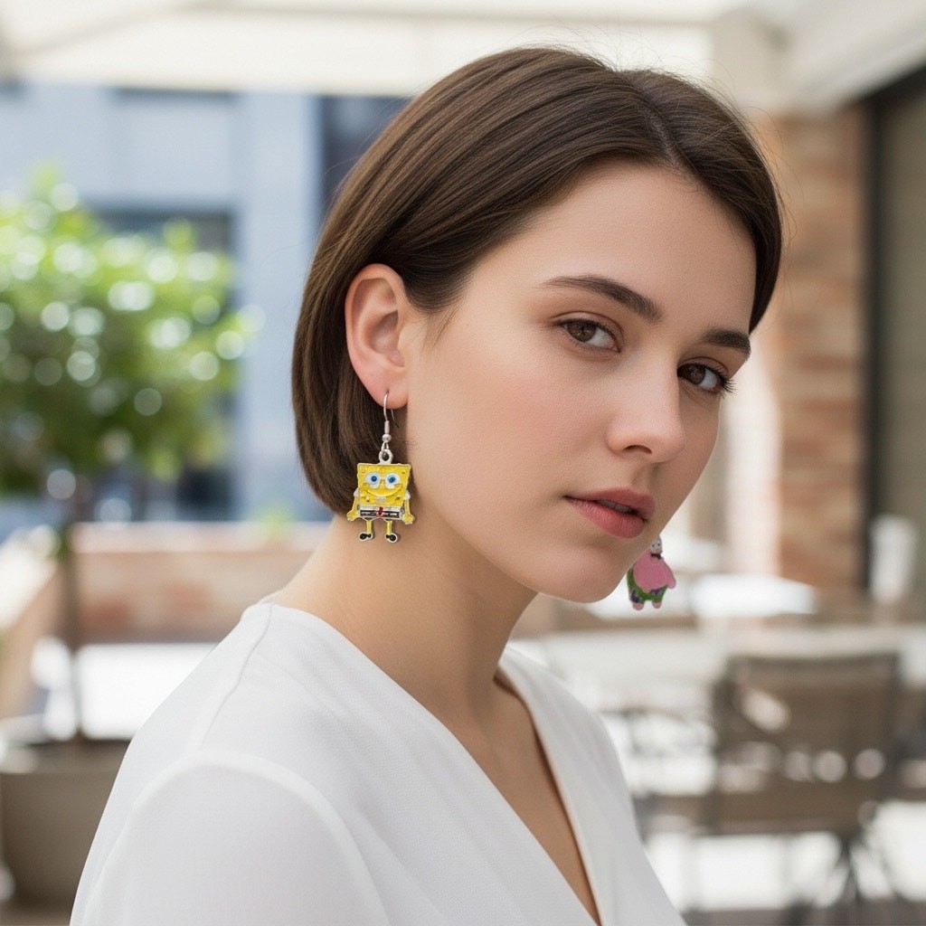 SpongeBob SquarePants Patrick Mismatched Dangle Earrings