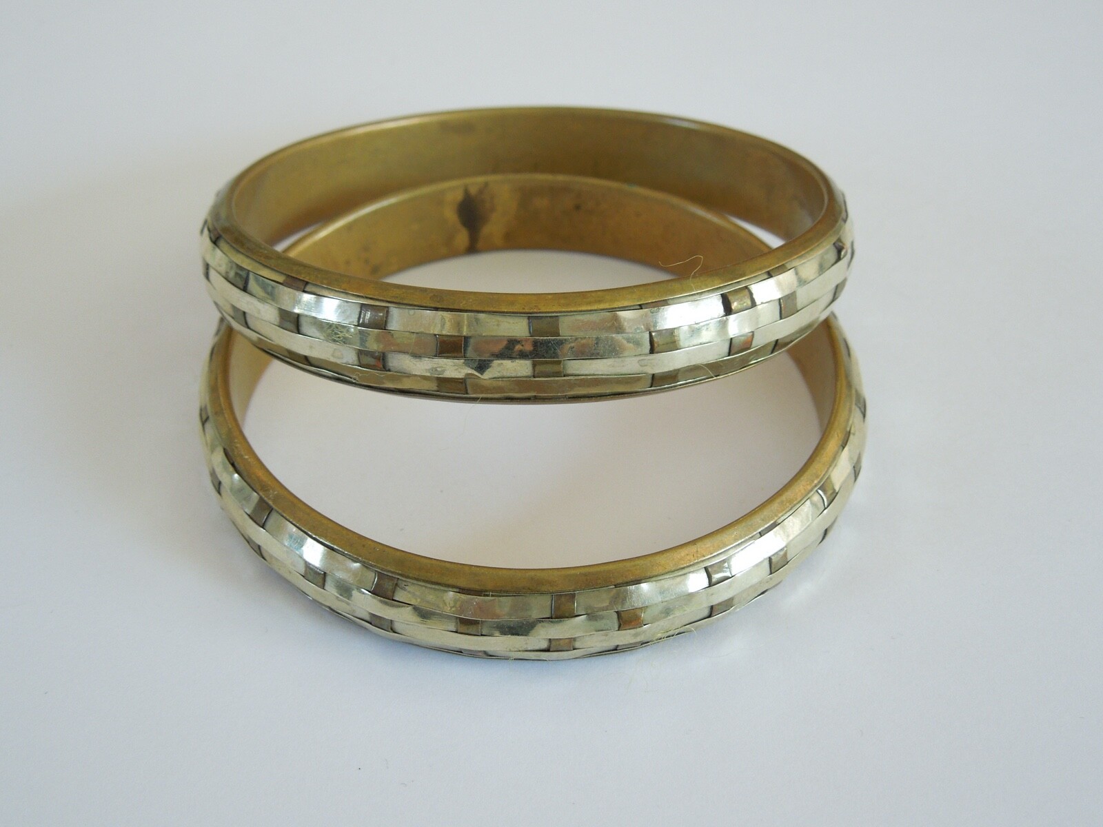 2 X Bicolor Vintage Bracelet Ø 6.6 Cm / Width: 1.1 Cm